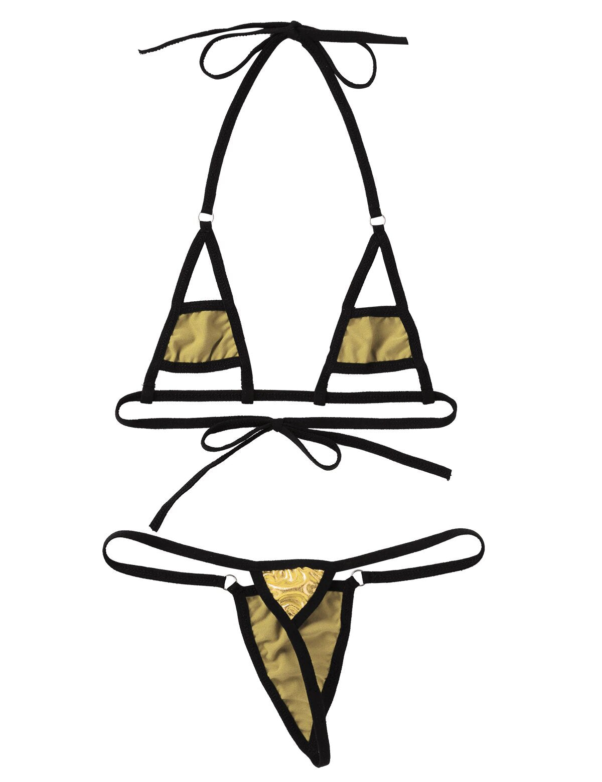 SeXy knapper Neckholder Wetlook Mini Micro String Tanga Bikini