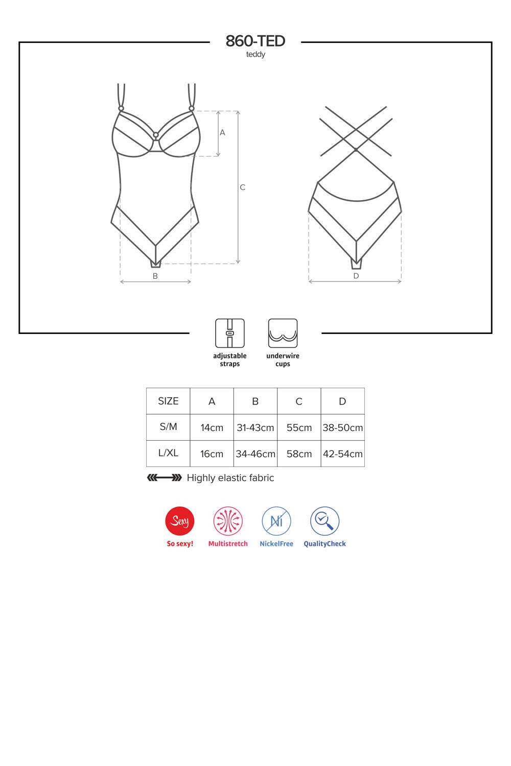 Sensual body made of black lace with charming rose pattern