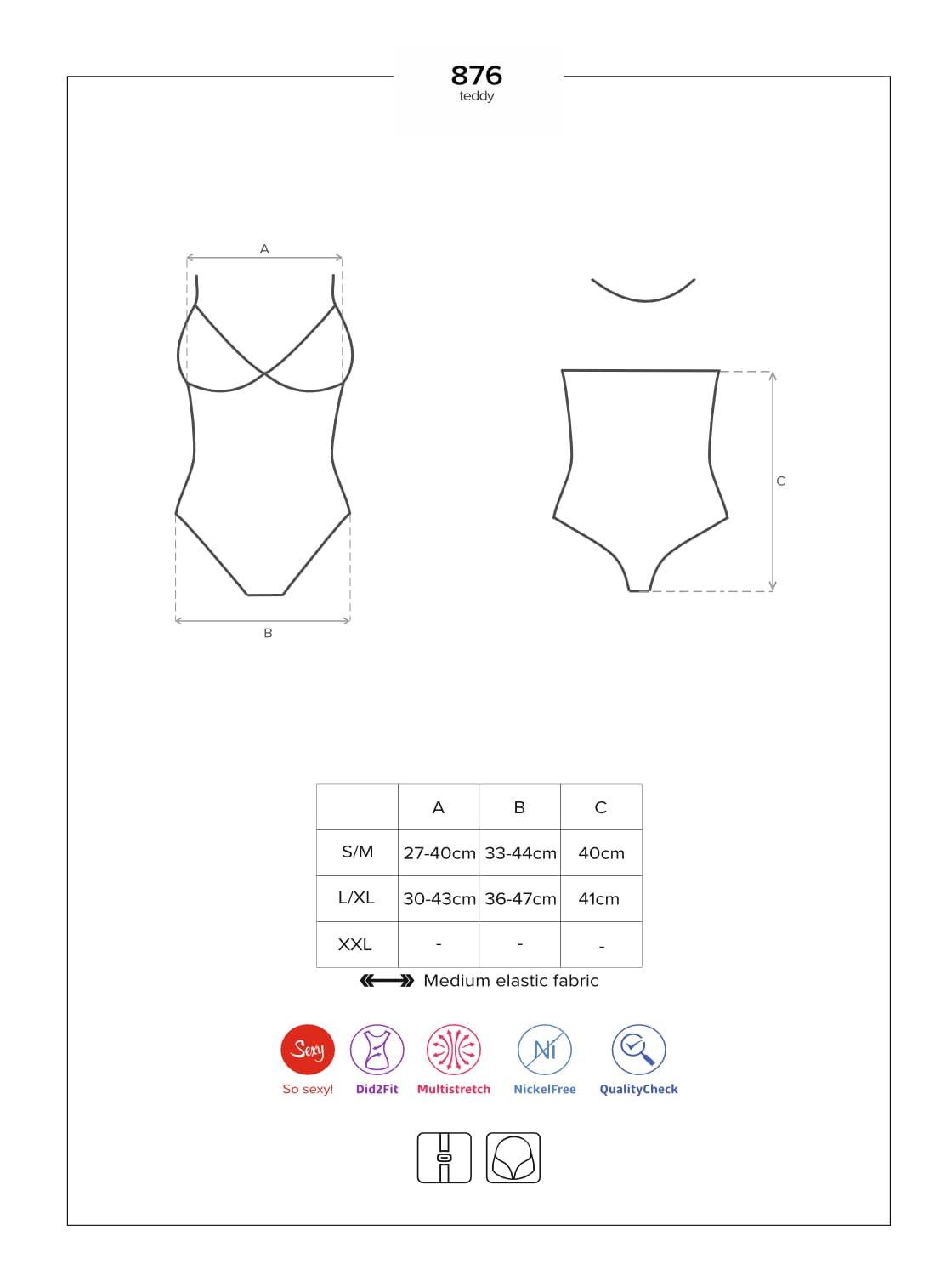 Body with subtle Dottie pattern, soft cups and decorative element