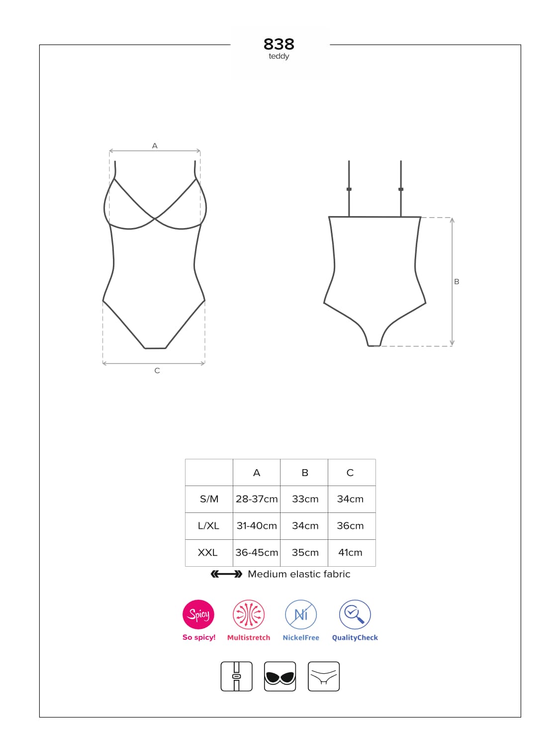 Atemberaubender Body mit schönen Spitzendetails und sexy Design