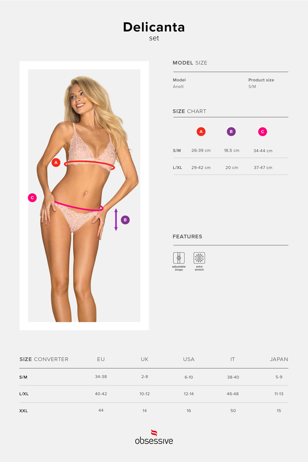 Delicanta Charming pink set of a bra with comfortable soft cups and matching lace panties with ComfyCut cut