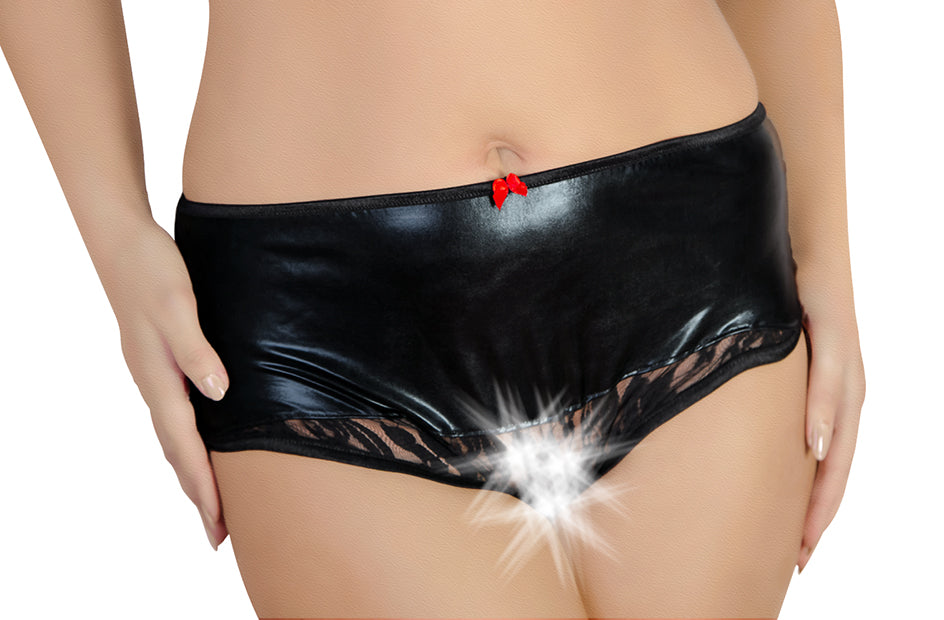 Plus Size Ouvert Wetlook Slip - eofashion2014