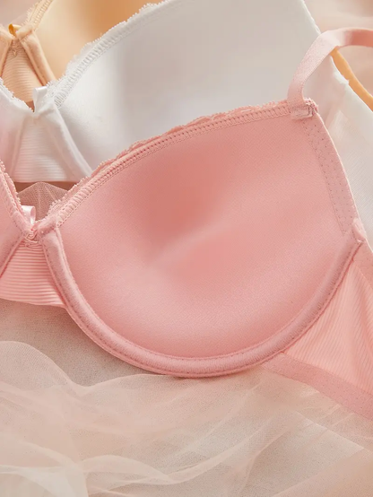 Süßes 3er Pack Damen Bügel Schalen Push Up BH Set Unterwäsche Dessous Cup A B C