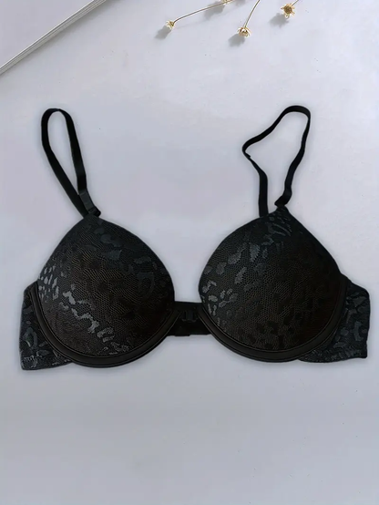 Dessous BH Set mit Leopardenmuster Vorder und Rückenverschluss