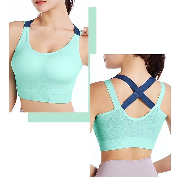 Gepolstert Damen Sport Fitness Yoga Push Up BH Crop Top Bustier Shirt Bra