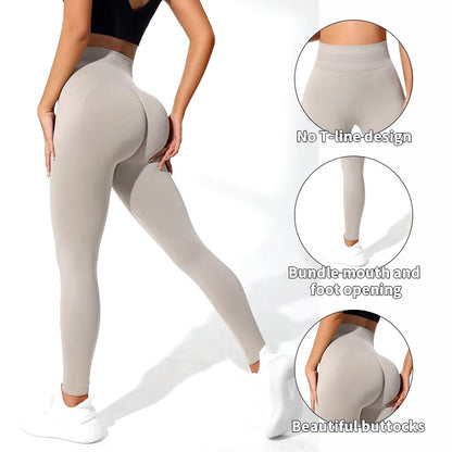 Damen Nahtlose Gym Sport Fitness Yoga Leggings mit hoher Taille Po Lifting