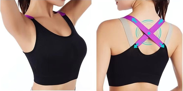 Gepolstert Damen Sport Fitness Yoga Push Up BH Crop Top Bustier Shirt Bra