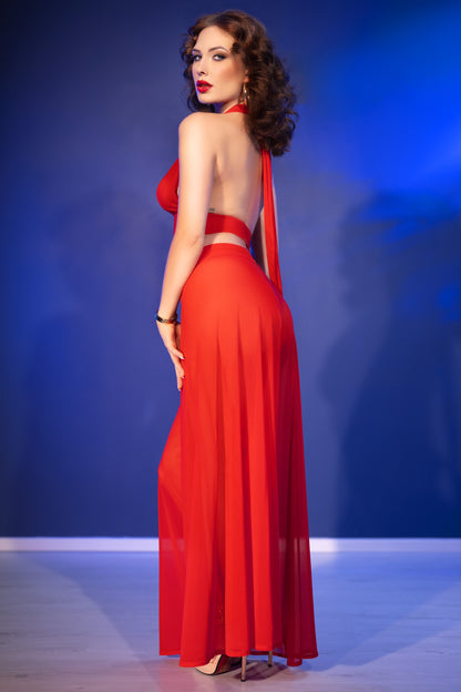 Sommerliches Festival Rave Outfit Set Top mit Transparenter Hose und String