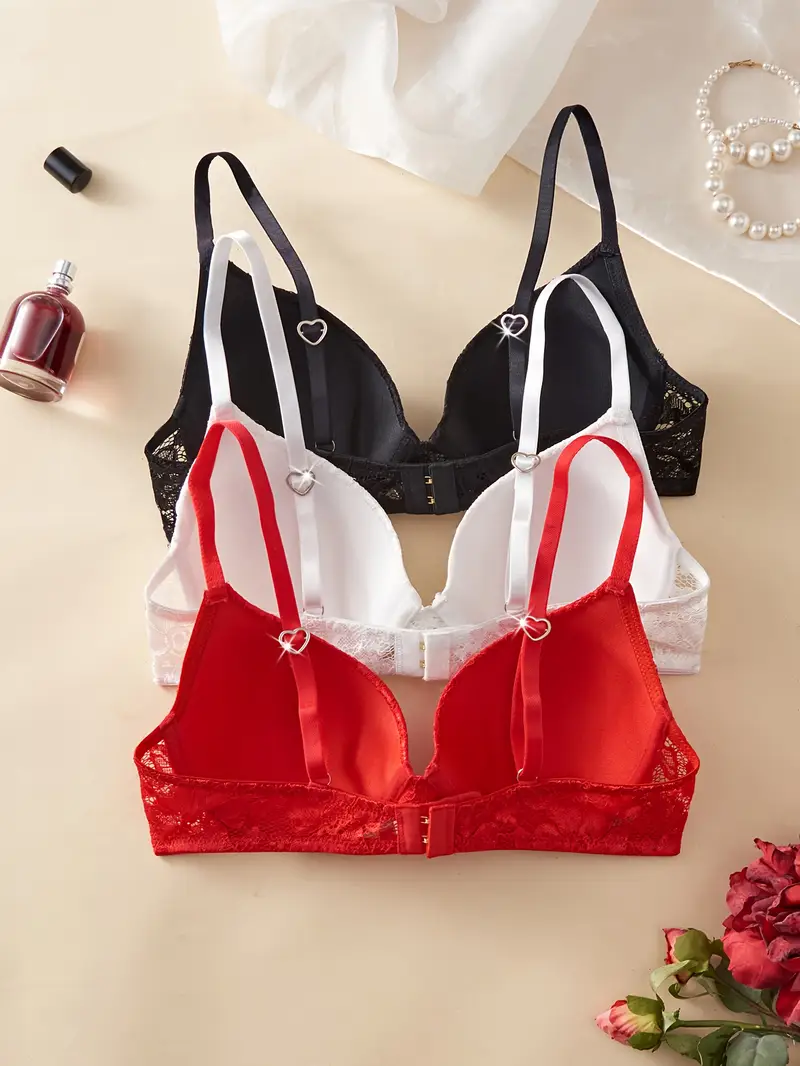 3er Pack Damen 3 x Bügel Schalen gepolstertes BH Set Unterwäsche Dessous Cup B