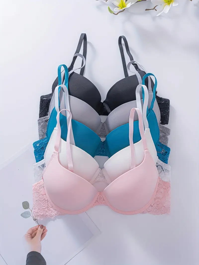 5er Pack Damen 5 x Bügel Schalen Push Up BH Set Unterwäsche Dessous Cup B C