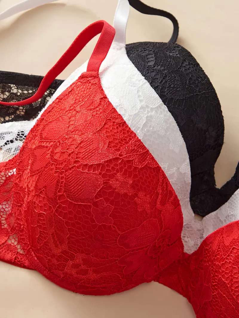 3er Pack Damen 3 x Bügel Schalen gepolstertes BH Set Unterwäsche Dessous Cup B