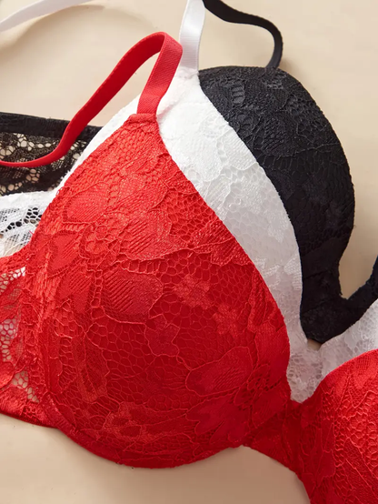 3er Pack Damen 3 x Bügel Schalen gepolstertes BH Set Unterwäsche Dessous Cup B