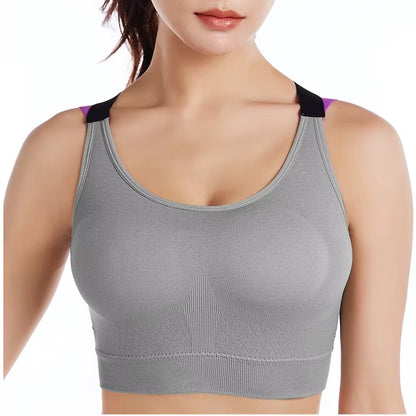 Gepolstert Damen Sport Fitness Yoga Push Up BH Crop Top Bustier Shirt Bra