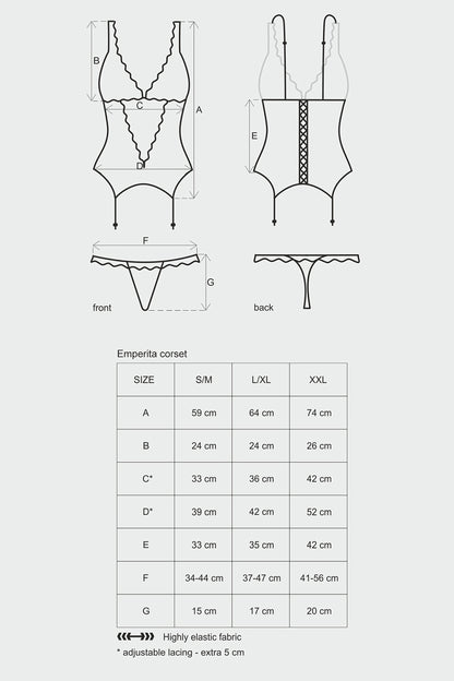 Feminine corset with suspenders