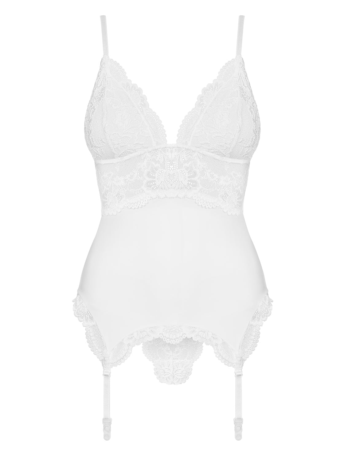 White corset with floral lace