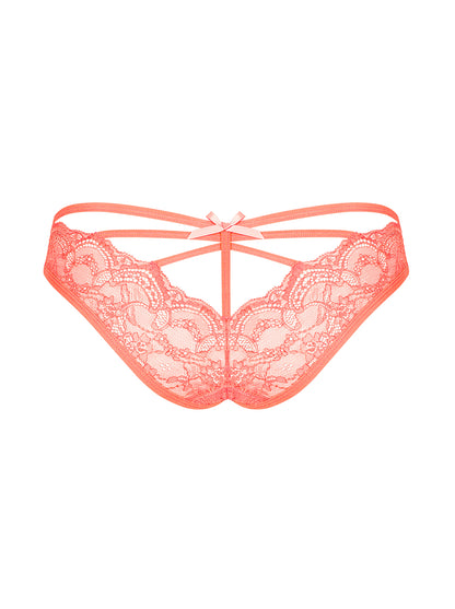 Frivolla lace panties in coral