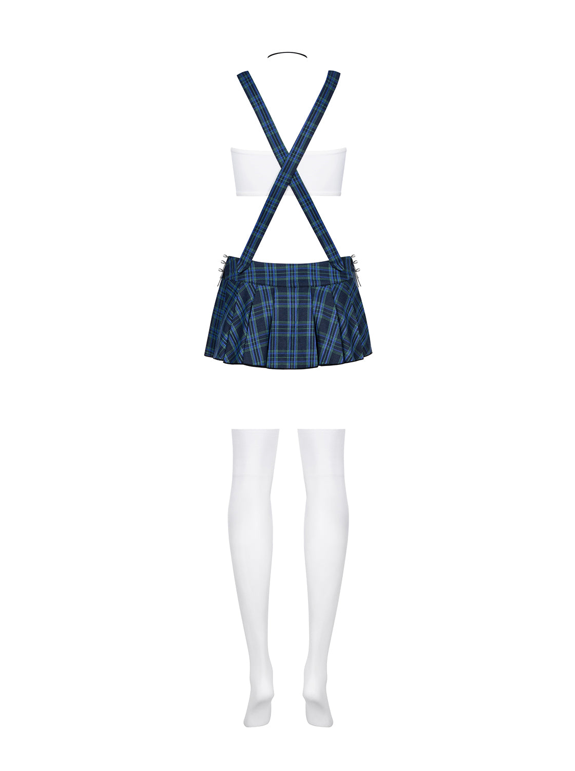 4 piece schoolgirl set with top and miniskirt