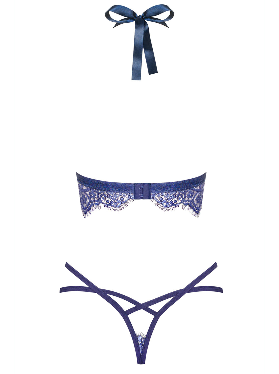 Flowlace a charming set a top with padded cups and a matching lace thong with eyelash lace
