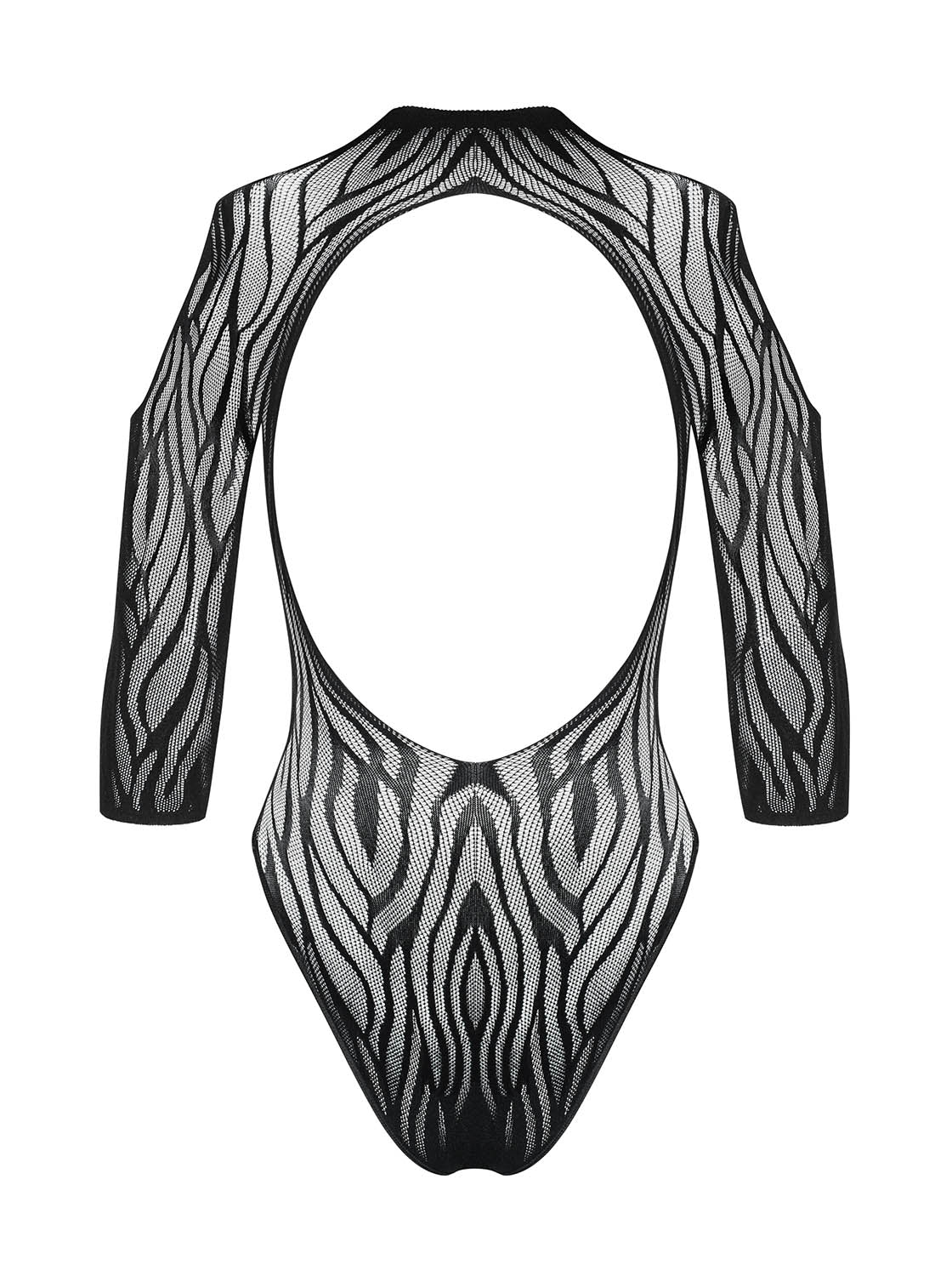 Elegant bodysuit with unique zebra pattern and long sleeves