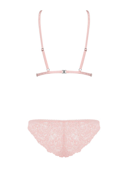 Delicanta Charming pink set of a bra with comfortable soft cups and matching lace panties with ComfyCut cut