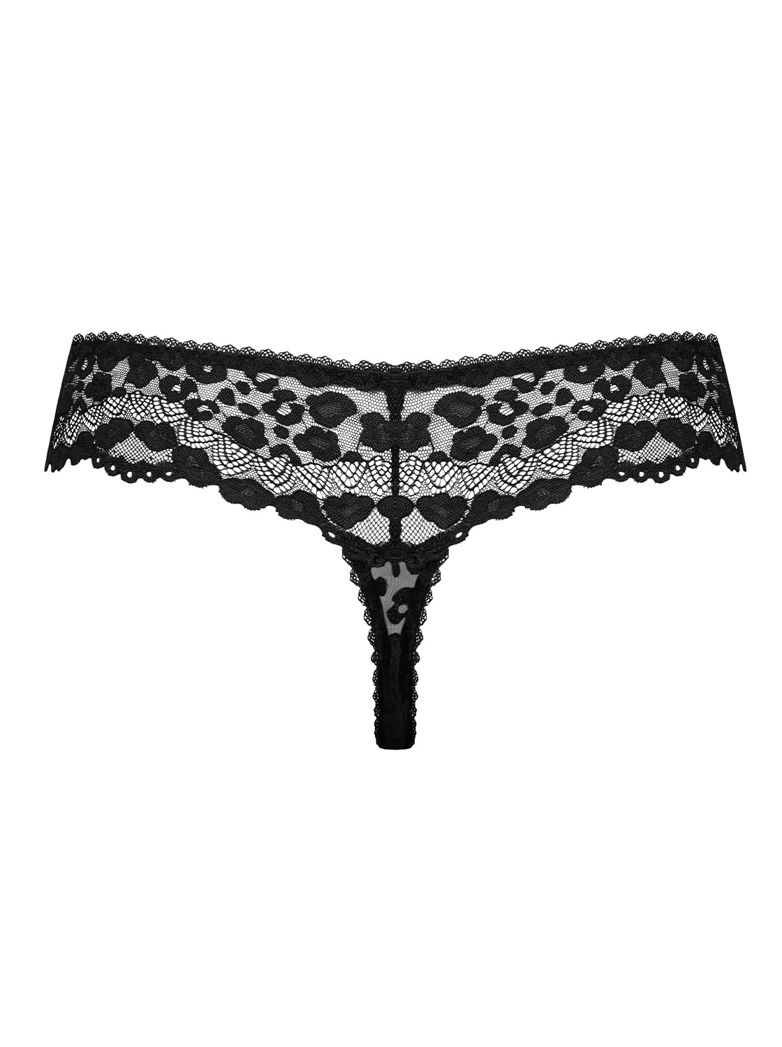 Giully Classic cut string made of transparent and elastic material with animal print made of velvet