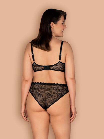 Laurise Dreamy set in a hot combination of transparent lace and opaque material