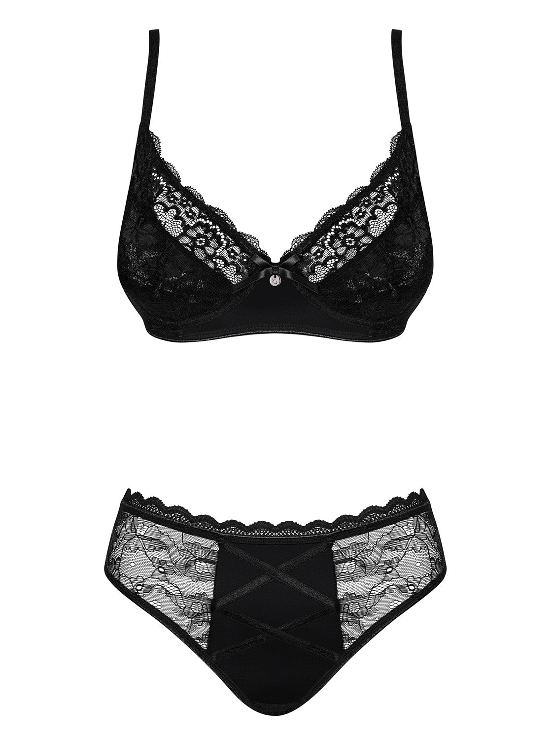 Laurise Dreamy set in a hot combination of transparent lace and opaque material