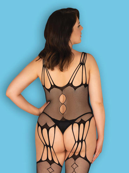 Stylisher Bodystocking aus elastischem und feinmaschigem Strickmaterial