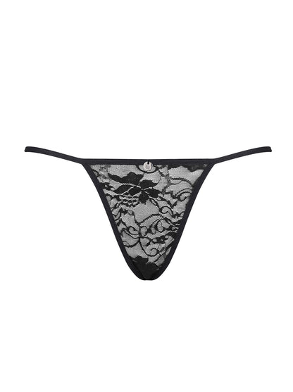 Kokietta a feminine thong made of transparent and elastic material with floral pattern