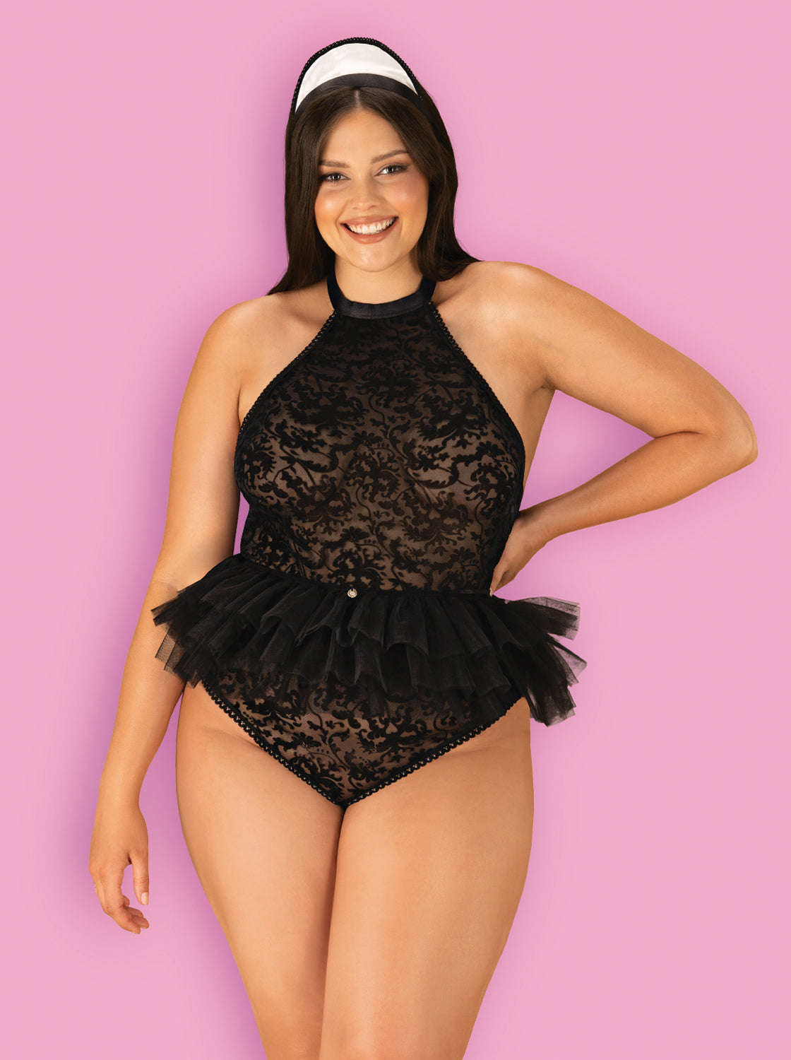 3 teiliges Dienstmädchen Kostüm mit Body - eofashion2014