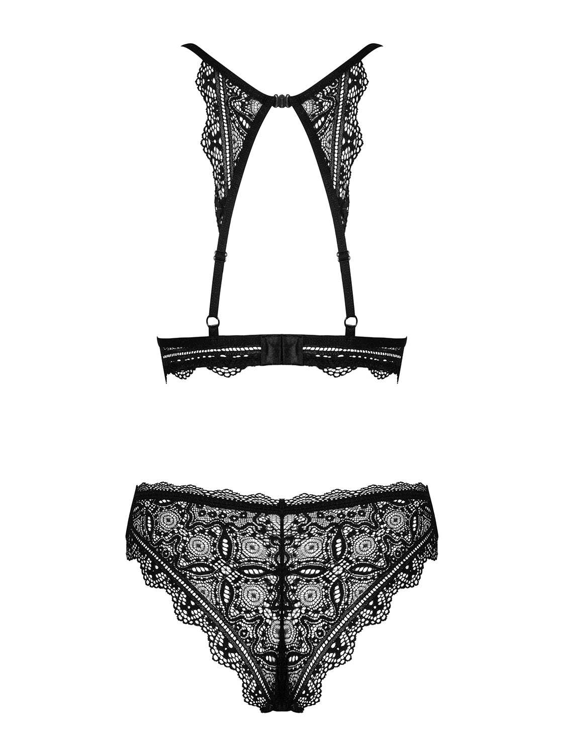 Renelia a black lace set with a touch of boho and a bra with padded cups