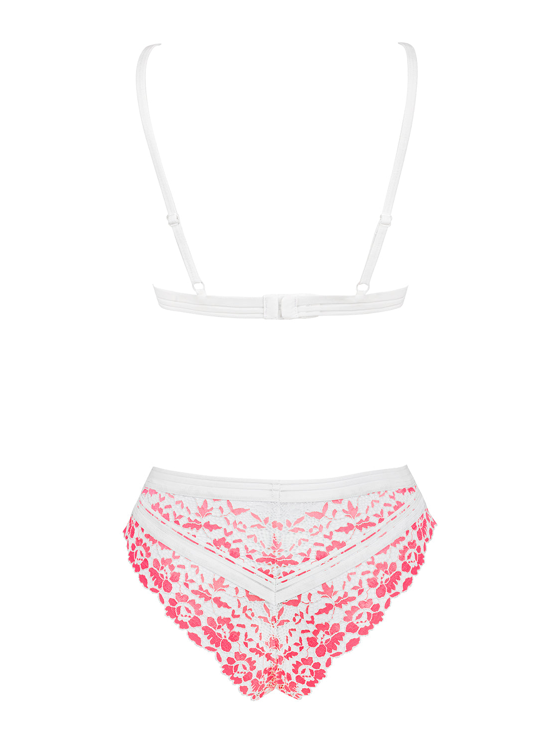 Bloomys a beautiful pink set made of soft and elastic material with delicate floral lace