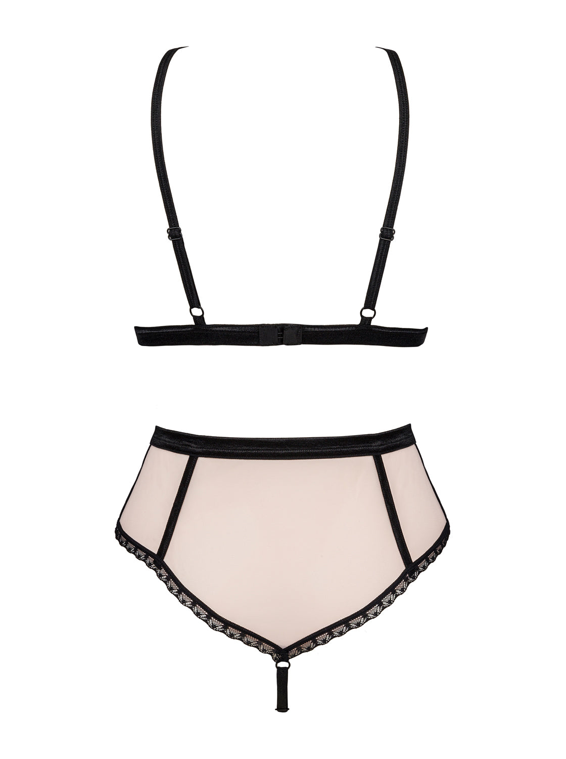 Lilines an elegant set made of elastic and delicate material in pink with black details