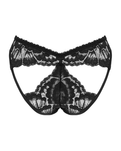 Alessya a feminine black panty with floral lace