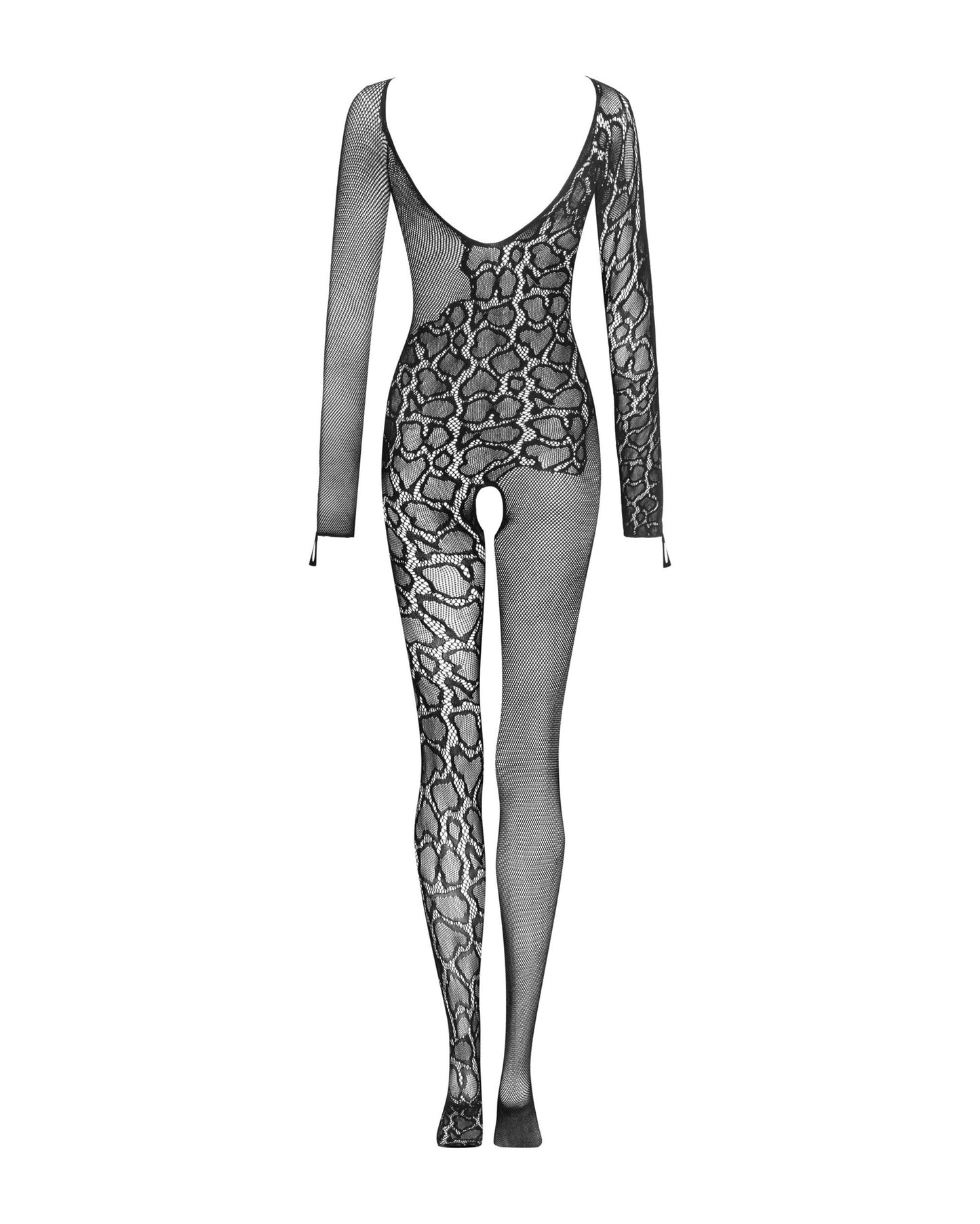 Einzigartiger Bodystocking aus weichem Mesh mit verführerischen Schlangenmuster