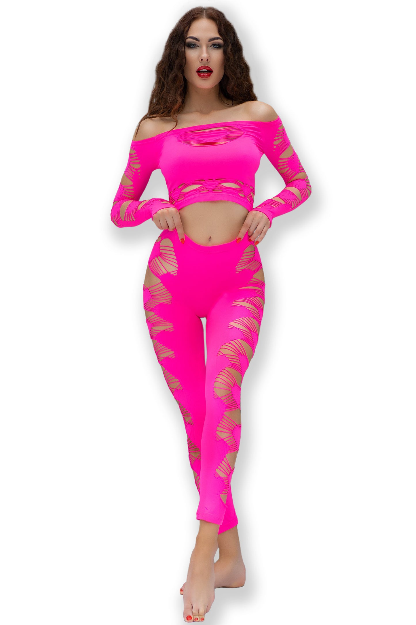 Set aus Top & Leggings in Pink