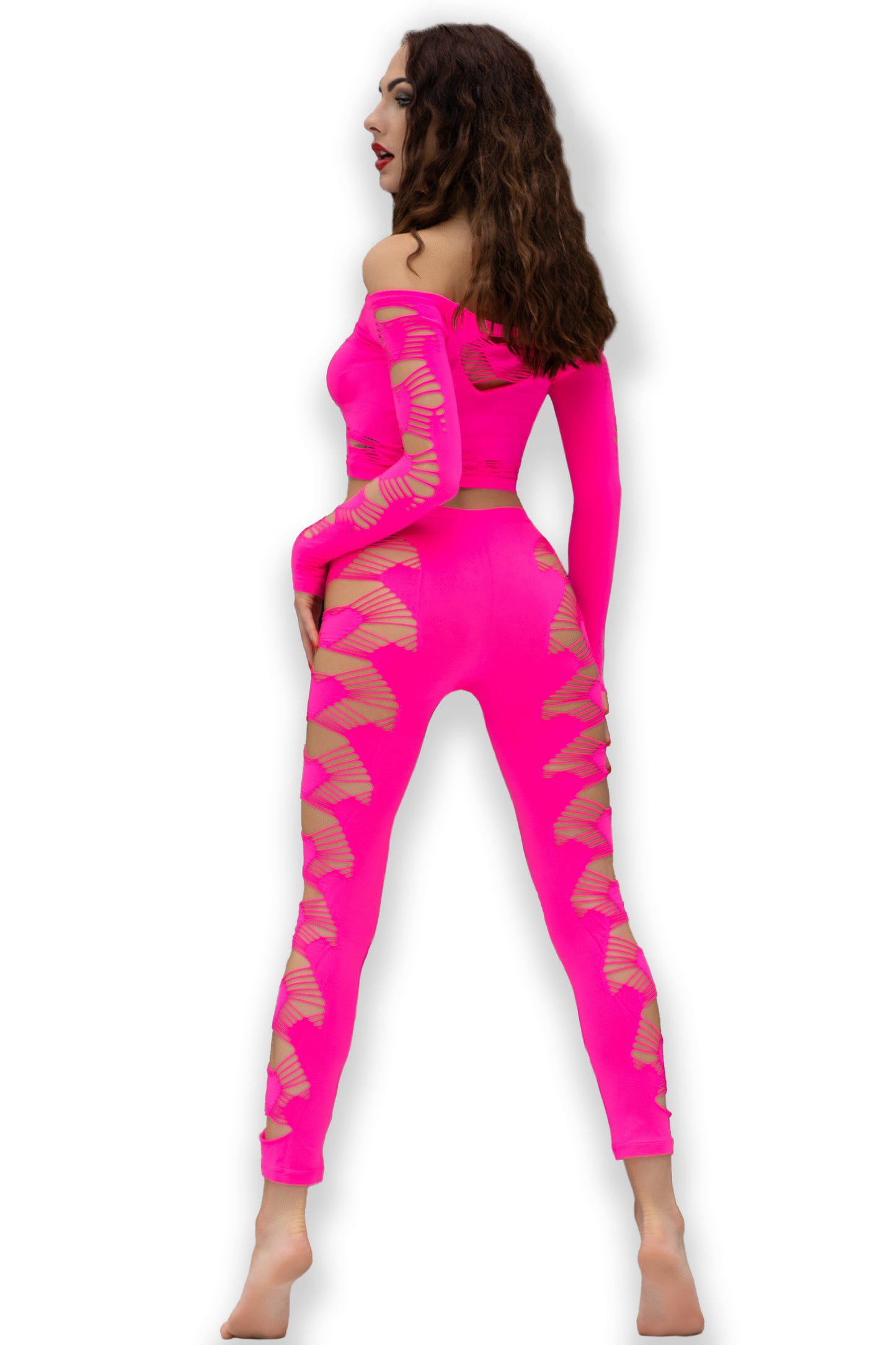 Set aus Top & Leggings in Pink