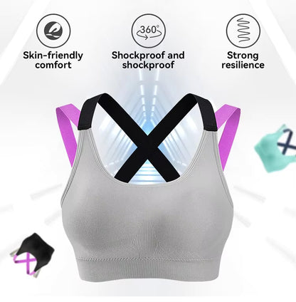 Gepolstert Damen Sport Fitness Yoga Push Up BH Crop Top Bustier Shirt Bra