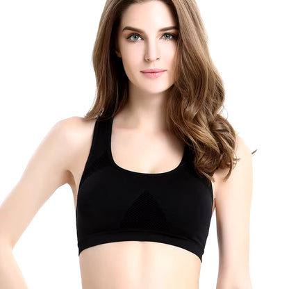 Gepolstert Damen Sport Fitness Yoga Push Up BH Crop Top Bustier Shirt