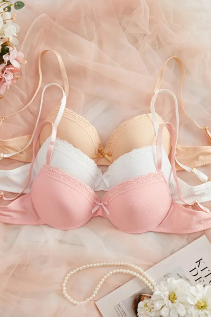 Süßes 3er Pack Damen Bügel Schalen Push Up BH Set Unterwäsche Dessous Cup A B C