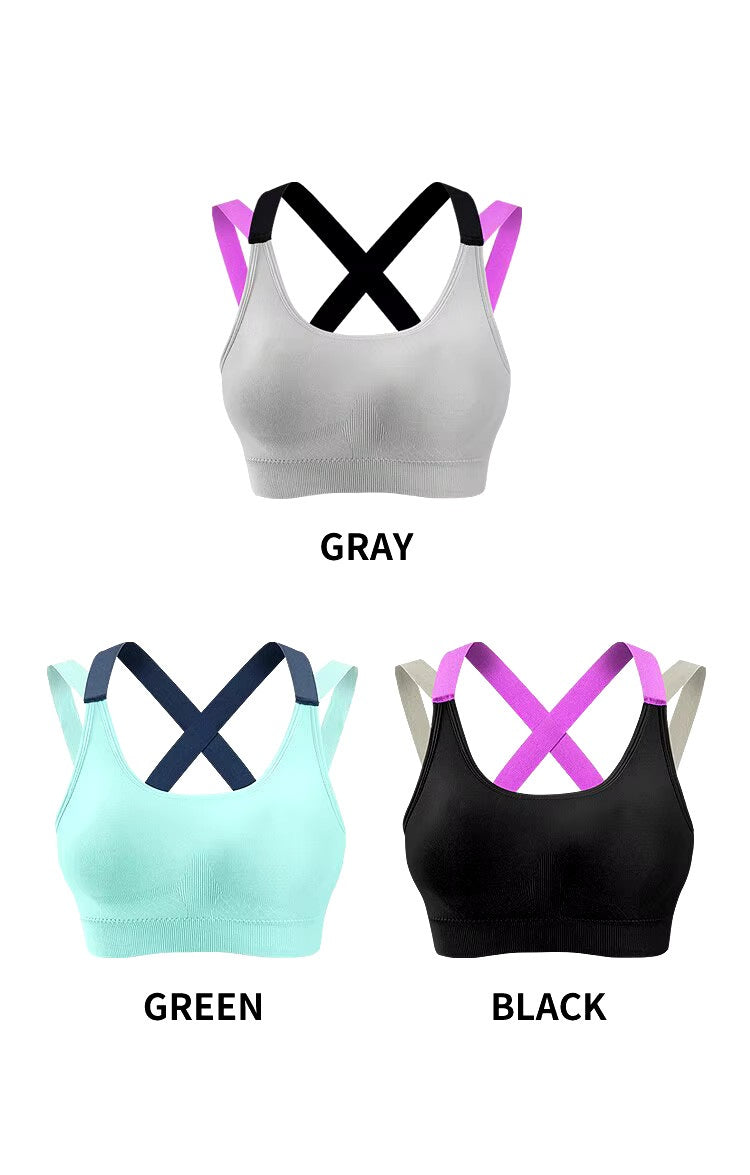 Gepolstert Damen Sport Fitness Yoga Push Up BH Crop Top Bustier Shirt Bra