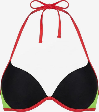 Studioaufnahme Vorderansicht des schwarzen Push-up Bikinioberteil