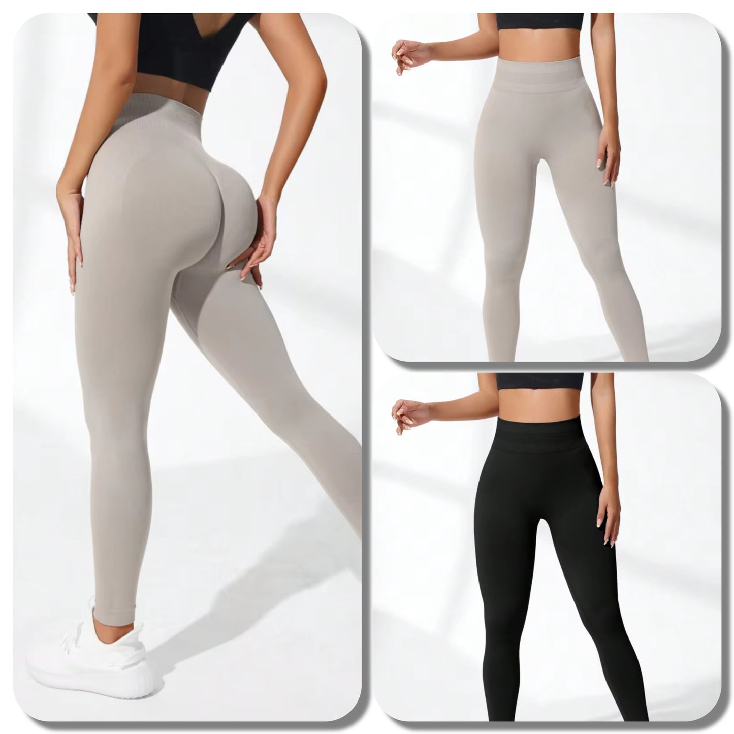 Damen Nahtlose Gym Sport Fitness Yoga Leggings mit hoher Taille Po Lifting