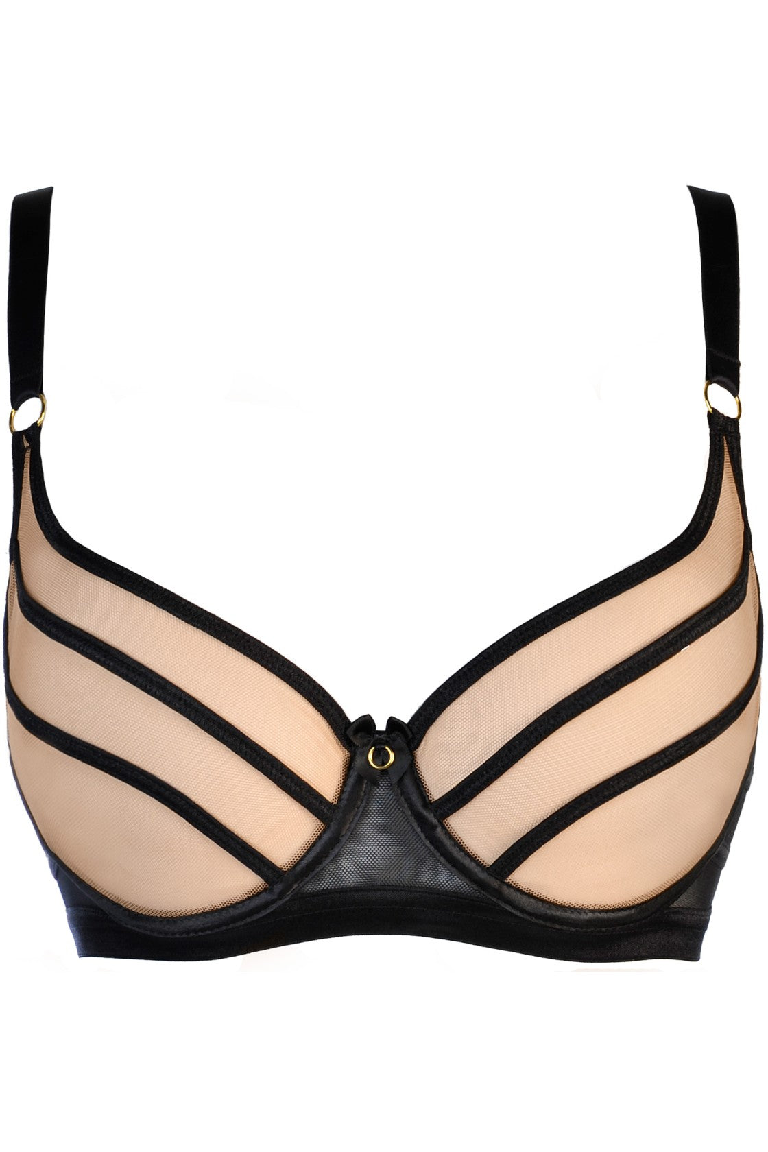 Eindrucksvoller Soft BH mit beigen halbtransparenten Cups 220362