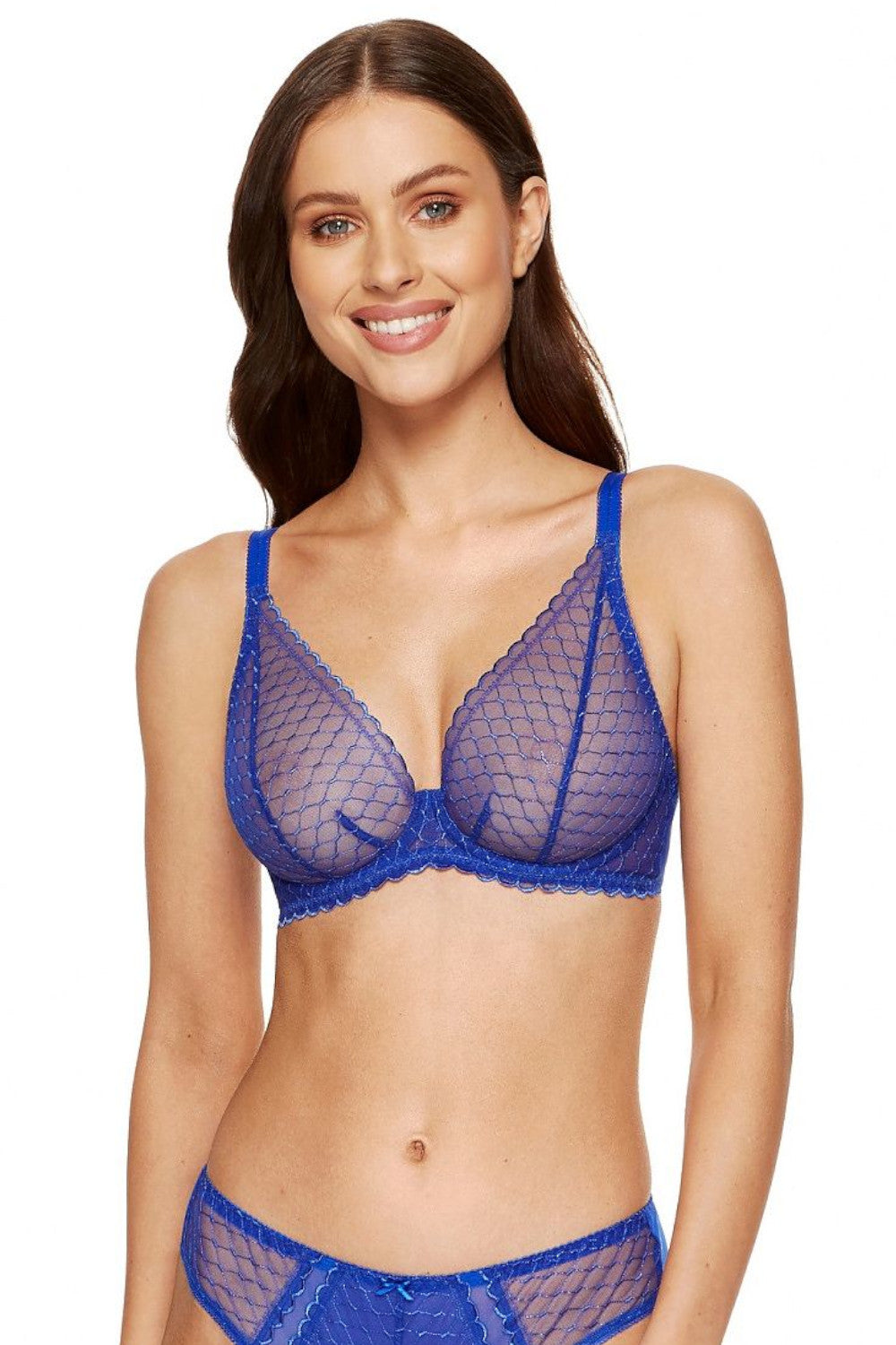 Soft BH mit Transparente Cups aus auffälliger schimmernder Stickerei Cup A-F 192459