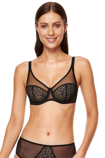 Soft BH aus floralem Plissee und Tüll Cup B-H 188781