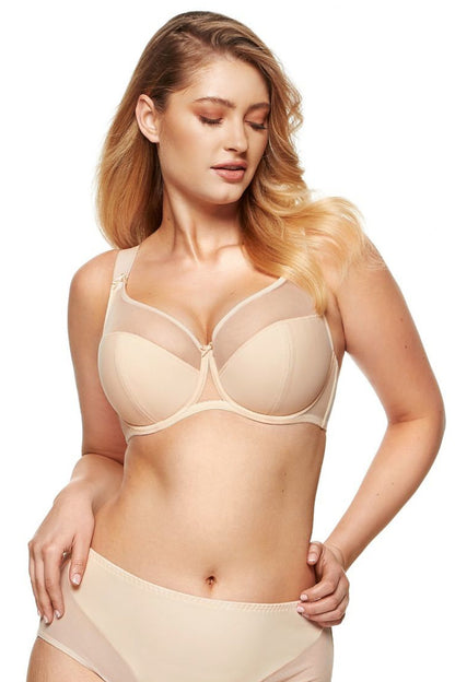 Klassischer BH aus Maschenware und Tüll Cup B-L 170095