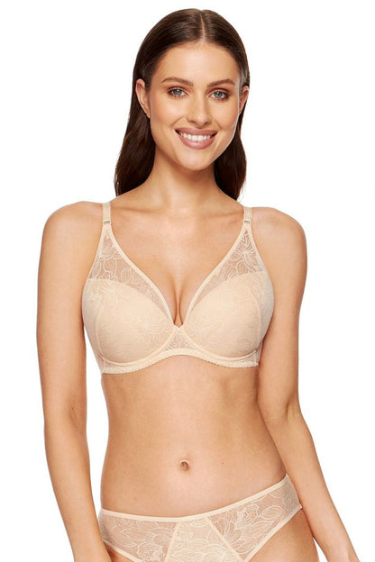 Push Up BH in beige mit floraler Spitze Cup A-F 188778