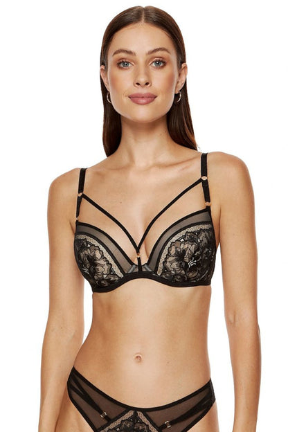 Push Up BH Cups aus dünnem Miederschaum mit Spitzenbesatz Cup A-F 192647