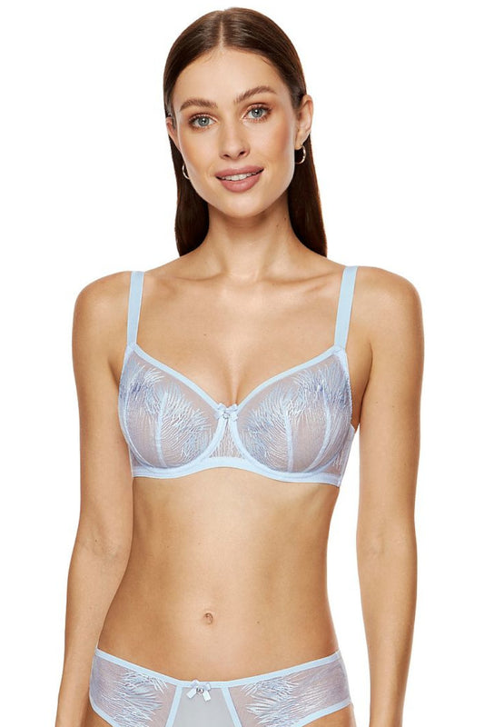 Eleganter Soft Cup BH mit durchscheinender Stickerei Cup B-L 201072